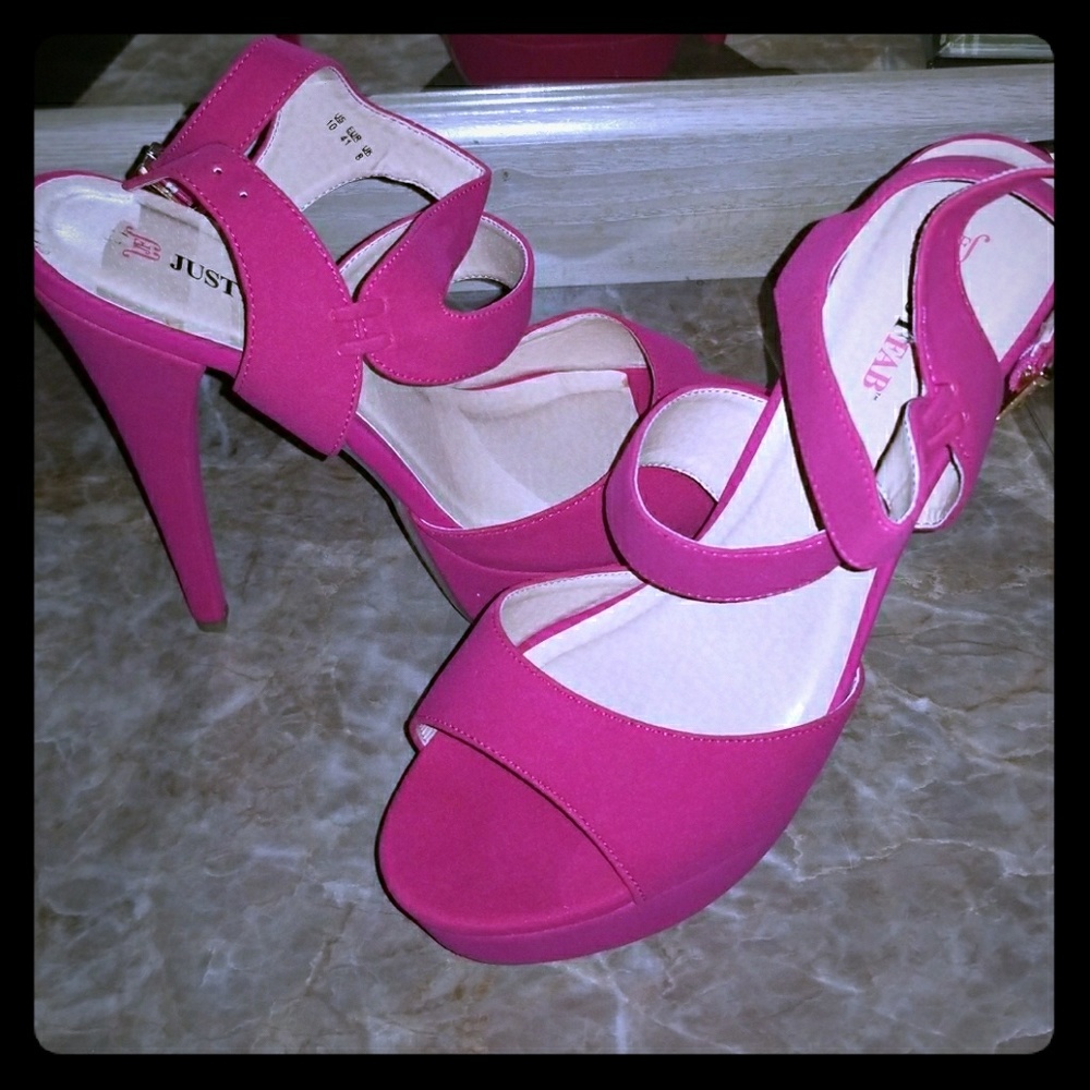 BRAND NEW Hot Pink Strap Heels Size 10